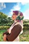 وشاح من الخيزران بنمط الباليت - أبيض - بنفسجي