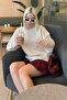 Beige Crew Neck Women's Boucle Sweater Mg2480 - 8