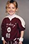 Girl's Cotton Burgundy Los Angeles Printed Floral Pattern Oversize Tracksuit Set - 4