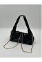 Sequin Chain Strap Detailed Fabric Women's Shoulder Bag