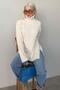 Ecru High Neck Knitwear Sweater Mg2376 - 5