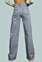 Light Blue Relaxed Fit Denim Palazzo Pants - 2