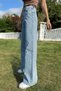 Light Blue Wide Leg Jeans - 2