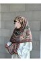 Cotton Flora Pattern Scarf-Coffee - 4