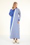 40875 - Stylish Comfortable Striped Knitwear Acrylic Full Length Women's Dress - 3