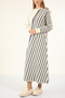 40875 - Stylish Comfortable Striped Knitwear Acrylic Full Length Women's Dress - 3