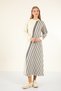 40875 - Stylish Comfortable Striped Knitwear Acrylic Full Length Women's Dress