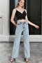Women's Blue Palazzo Jeans - 2