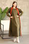 Round Neckline, Long Sleeve, Bow Patterned Midi Length Cardigan Look One-Piece Knitwear Dress - 6