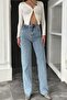 Snow Washed Blue Wide Leg Jeans - 2