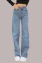 Women's Palazzo High Waist Blue Denim Pants - 2