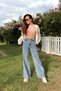 Women's Blue Relaxed Fit High Waist Denim Trousers - 2