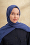 Bambu Baroq Patterned Shawl - Navy Blue - 4
