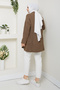 Women's Sleeve Fold Pocket Midi Length Cardigan - 6