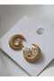 Ayyildiz Hilal Steel Earrings with Zircon Stone Gold and Silver Color - 2