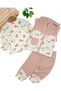 Baby Girl Corduroy Tulip Printed Vest 3 Piece Cute 6-12 Month Baby Set - 5