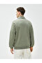 Basic Sweat Half Zipper Stand Collar Long Sleeve Raised - 4