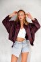 Oversized Bomber Belted Zippered Leather Jacket - 3