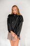 New Season Bomber Leather Jacket with Epaulet Detail - 2