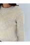 Soft Textured Knitwear Sweater with Feather Detail - 6