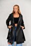 Belted Leather Trench Coat