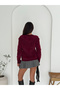 Soft Textured Knitwear Sweater with Feather Detail - 6