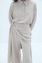 Asymmetric Tie-Up Trousers Set Soil - 4
