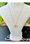 Colorful Stoned Butterfly Gold Steel Necklace