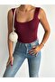 Burgundy Ribbed Croptop - 4