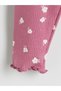 Beige Crew Neck Floral Baby Girl Sweatshirt and Leggings 2-Piece Set - 6