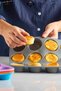 Silicone Muffin and Cupcake Mold 12-Piece Fireproof Non-Stick Flexible and Durable Oven Mold Tray - 3