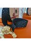 Black 2.5 cm gold dot printed ribbon, will be sent as 2 meters.