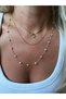 Stainless Steel Mini Zircon Heart K Letter Necklace - 2