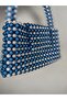 Blue Beaded Children's Handbag with Pearls - 5
