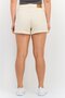 Women Solid Denim Shorts, Beige - 3