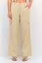 Women Regular Fit Plain Wide Leg Pants, Beige
