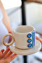 170 ml Evil Eye Cup and Saucer with Three Ball 24K Gold Detail - 4