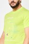 Men Crew Neck Short Sleeves Graphic Print T-Shirt, Lime Green - 3
