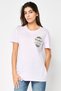 Women Crew Neck Short Sleeves Embroidered Logo T-Shirt, Purple