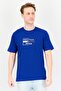 Men Crew Neck Short Sleeves Brand Logo T-Shirt, Blue
