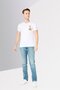 Men Crew Neck Short Sleeves Brand Logo T-Shirt, White - 2