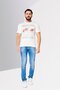Men Crew Neck Short Sleeves Graphic Print T-Shirt, Off White - 2