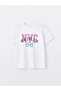 Xside Active White Crew Neck Printed Short Sleeve Women's T-Shirt - 5