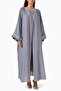 Stylish and Functional Embroidered Three Piece Abaya Set for Modern Women