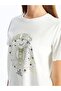 Lcw Vision Ecru Crew Neck Printed Short Sleeve Women's T-Shirt - 3
