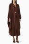 Sheila Effortless Elegance and Comfort with Adjustable Waist Belt and Kaftan Sleeves Abaya