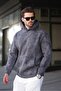 Smoked Patterned Hooded Men's Sweatshirt E7167 - 2