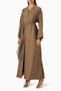 Reflect elegance with the waist-detailed buttoned abaya that suits every occasion. - 2