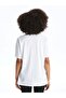 Xside Active White Crew Neck Printed Short Sleeve Women's T-Shirt - 4