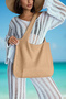 Women's Knitted Summer Knitwear Stone Beach Bag with Arm Strap 40X36 - 2